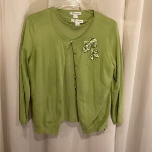 Dress Barn long sleeve sweater with matching long sleeve cardigan overlay